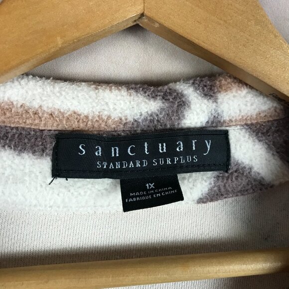 SANCTUARY Women's Aztec Fleece Shirt Jacket Shacket Size 1X - Picture 7 of 9